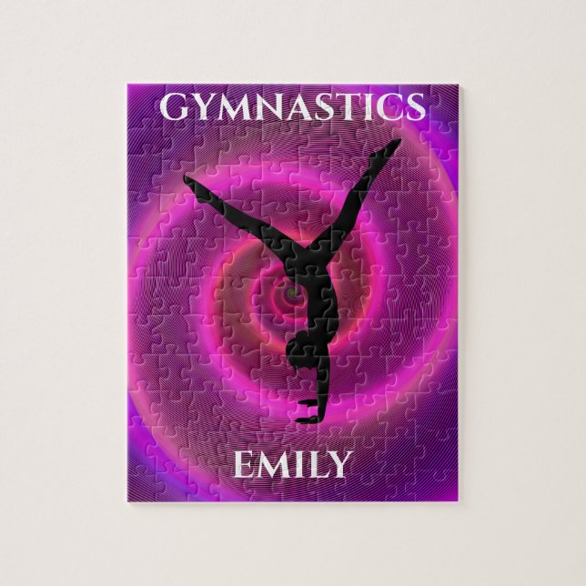 Puzzle de fille de gymnastique avec le nom de l'en (Vertical)