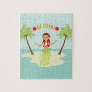 Puzzle de fille de hula de luau hawaïen mignon