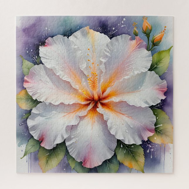 puzzle de fleur d'hibiscus blanc (Vertical)