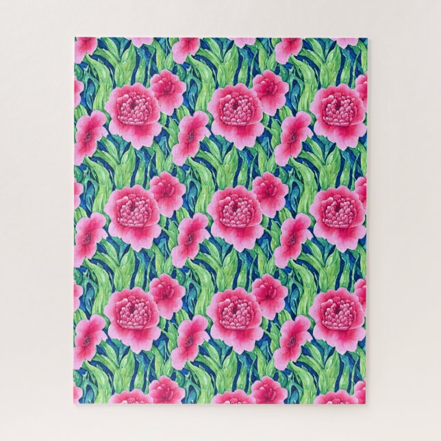 Puzzle de fleurs à l'aquarelle (Vertical)