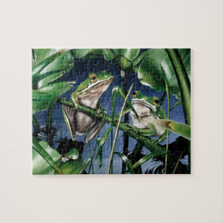 Puzzle de grenouille à arbre vert