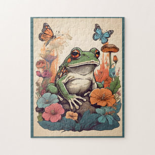 Puzzle de grenouille Cottagecore - Jigsaw Vintage 