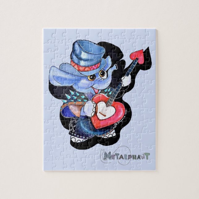 Puzzle de guitare du coeur du métal (Vertical)