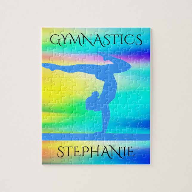 Puzzle de gymnastique arc-en-ciel. Personnalisé. (Vertical)