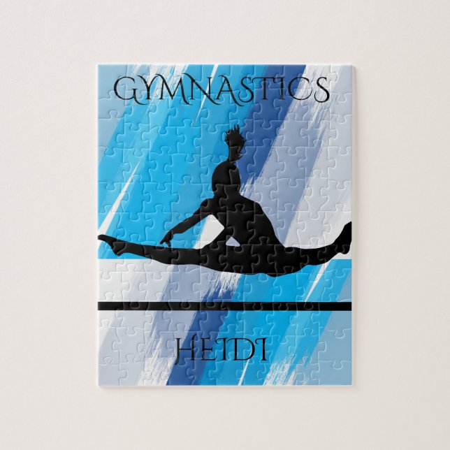 Puzzle de gymnastique de gymnastique. Nom personna (Vertical)