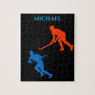 Puzzle de hockey. Nom personnalisé.