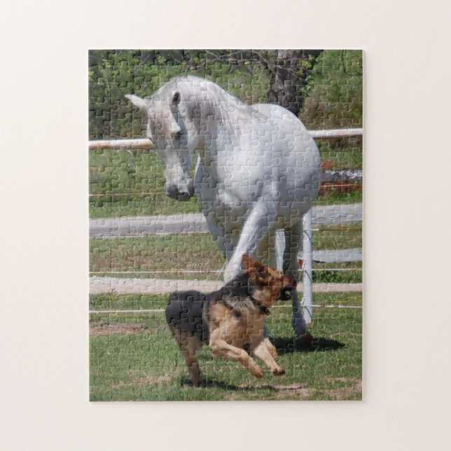 Puzzle de JEU de CHEVAL et de CHIEN (Vertical)