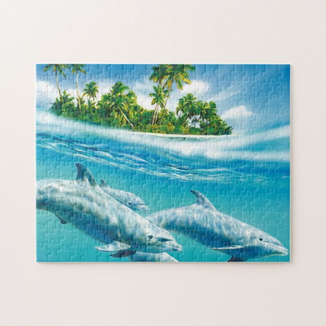 Puzzle de jeu de dauphins (Horizontal)