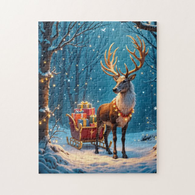 Puzzle de jeu Reindeer de vacances (Vertical)