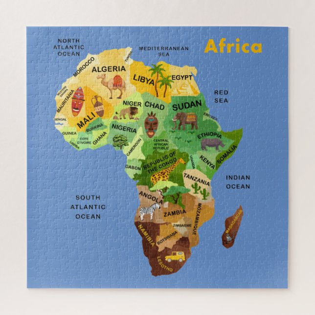Puzzle de la carte Afrique (Vertical)
