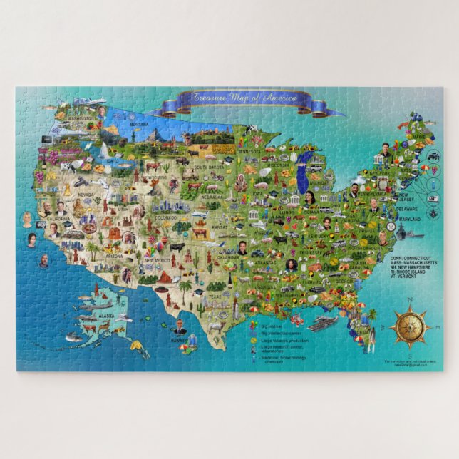 Puzzle de la carte américaine puzzle puzzle de la  (Horizontal)