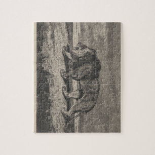 Puzzle de la carte de lion vintage