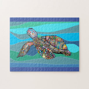 Puzzle de la tortue de mer colorée et tropicale