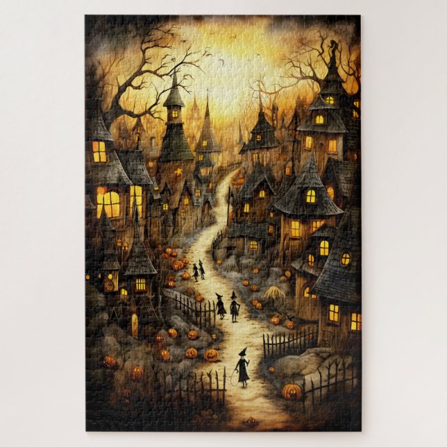 Puzzle de la ville d'Halloween (Vertical)