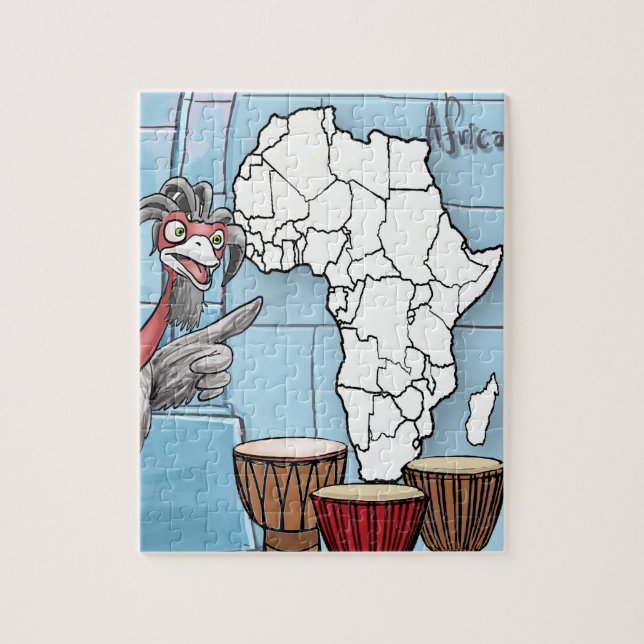 Puzzle de l'Afrique avec Akachi (110 morceaux) (Vertical)