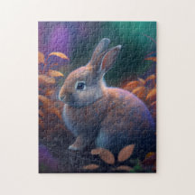 Puzzle de lapin coloré vif