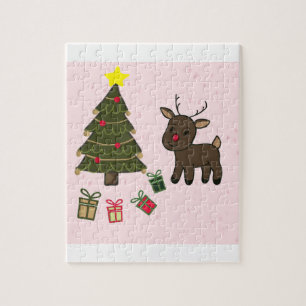 Puzzle de l'arbre de Noël et du renne