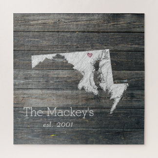 Puzzle de l'État du Maryland Rustique