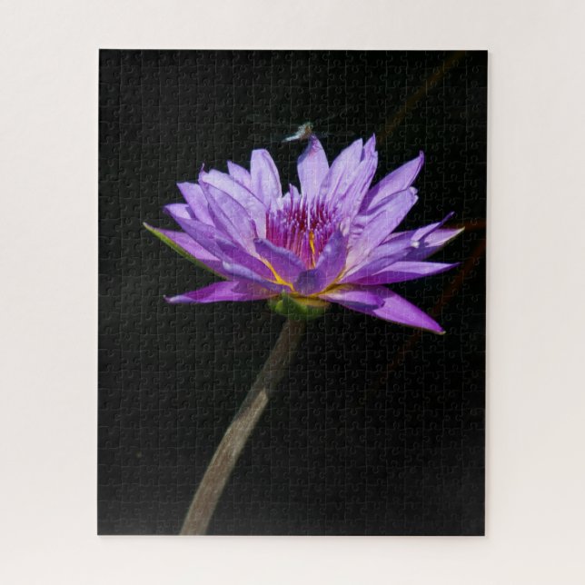 Puzzle de libellule violette Nénuphar (Vertical)