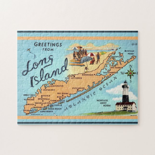 Puzzle de Long Island NY 11x14 (Horizontal)