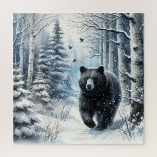 Puzzle de l'ours noir d'hiver