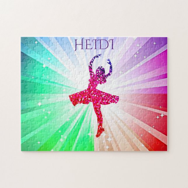 Puzzle de lumières dansantes avec belle danseuse. (Horizontal)