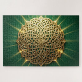 Puzzle de mandala à nœud celtique radieux