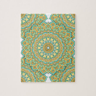 Puzzle de mandala en vert/jaune