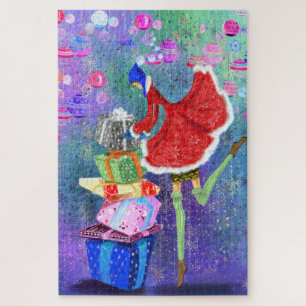 Puzzle de Noël fille avec des cadeaux pour vous pe