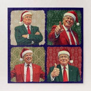 Puzzle de Noël Pop Art de Donald Trump MAGA Fêtes