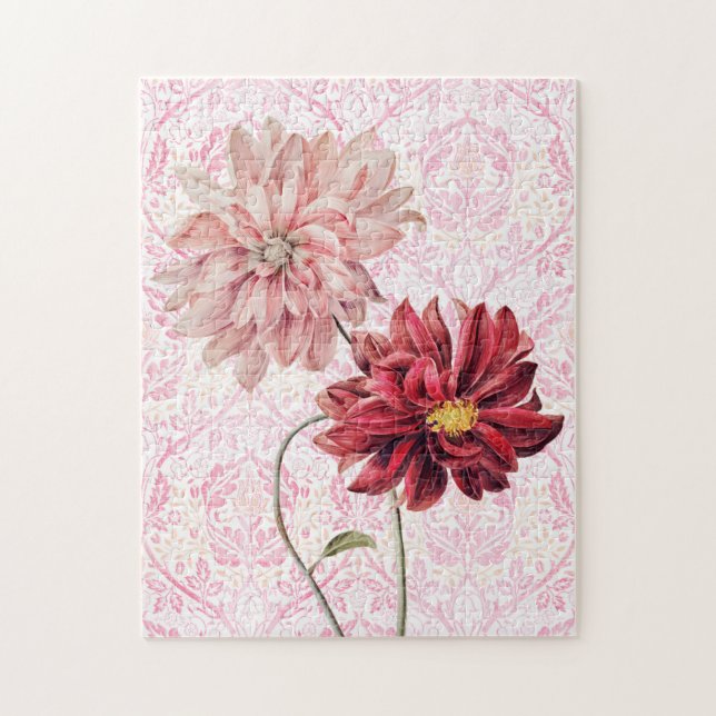 Puzzle de paire de fleurs de style vintage (Vertical)
