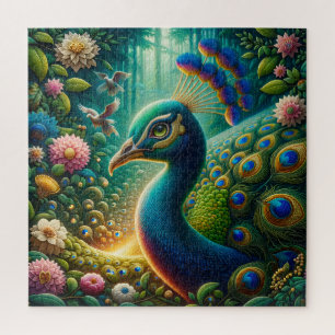 Puzzle de Paon Exotique de la Forêt Tropicale Maje