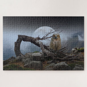 Puzzle de paysage de hibou mystique
