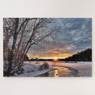 Puzzle de paysage hivernal pittoresque