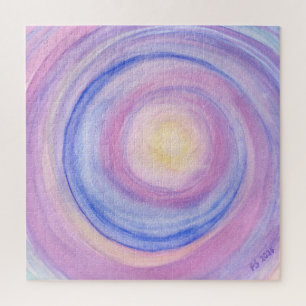 Puzzle de peinture abstraite violette et rose