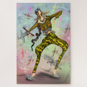 Puzzle de peinture de pilote de fille