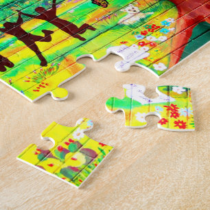 puzzle de peinture murale de coeur d'or