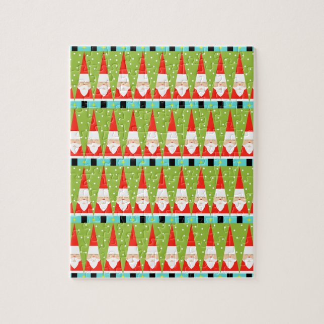 Puzzle de Père Noël géométrique rétro (Vertical)