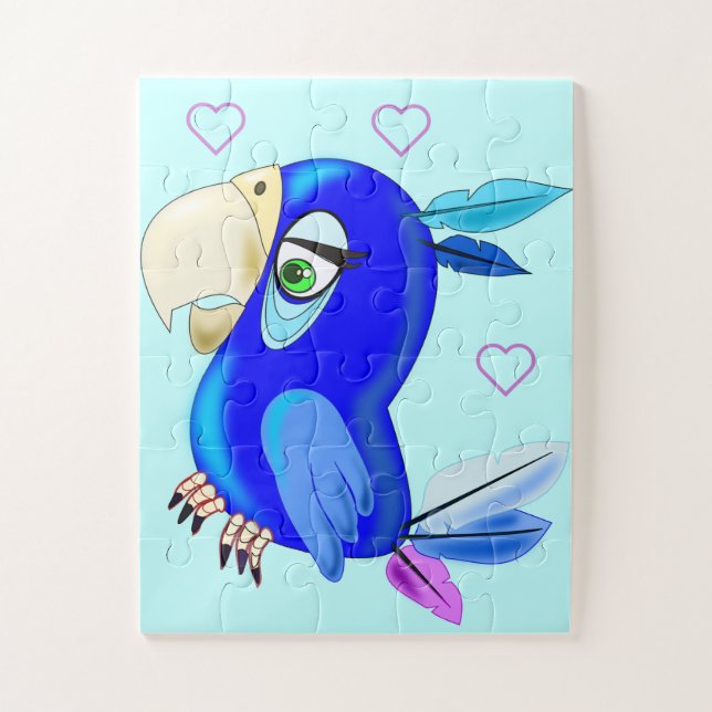 Puzzle de perroquet bleu (Vertical)