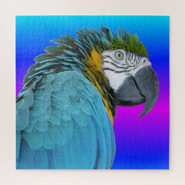 Puzzle de perroquets : Macaw jaune bleu (Vertical)