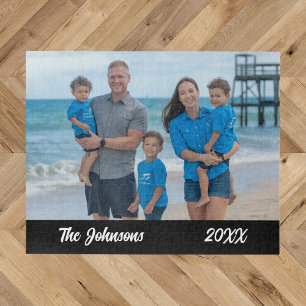 Puzzle de photo de famille simple moderne de plage