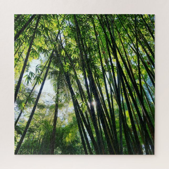Puzzle de photo feuillage vert jungle bambou (Vertical)