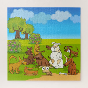 Puzzle de plaisir au parc canin