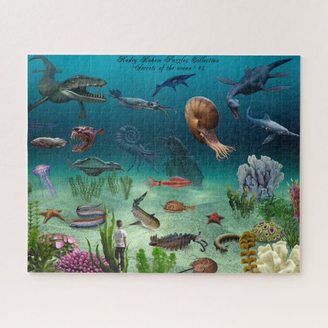 Puzzle de poissons marins Vie marine pour garçons (Horizontal)