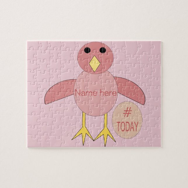 Puzzle de poussette d'anniversaire rose personnali (Horizontal)