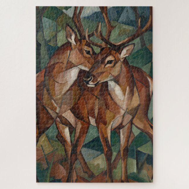 Puzzle de renne de style cubiste (Vertical)