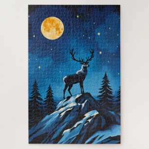 Puzzle de renne majestueux au clair de lune