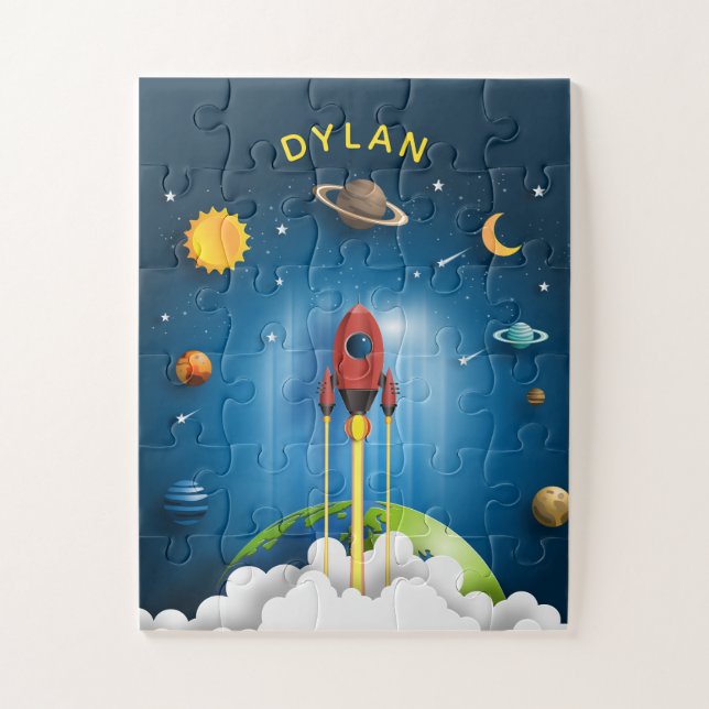 Puzzle de roquettes pour enfants personnalisées (Vertical)
