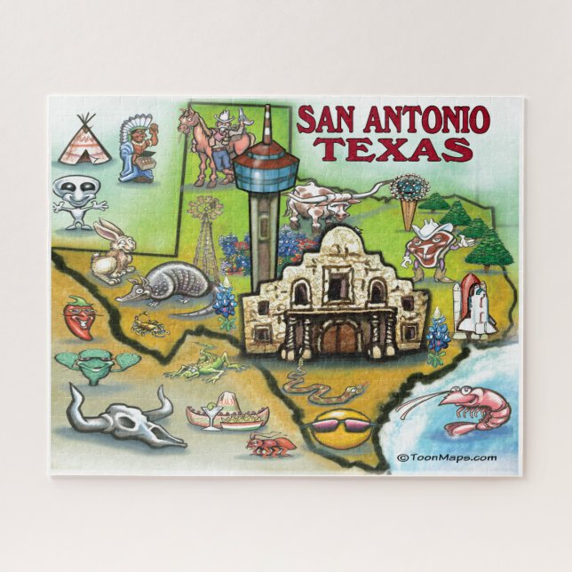 Puzzle de San Antonio Texas (Horizontal)