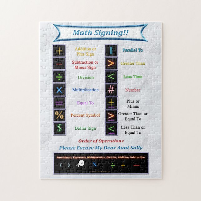 Puzzle de signature de maths (Vertical)